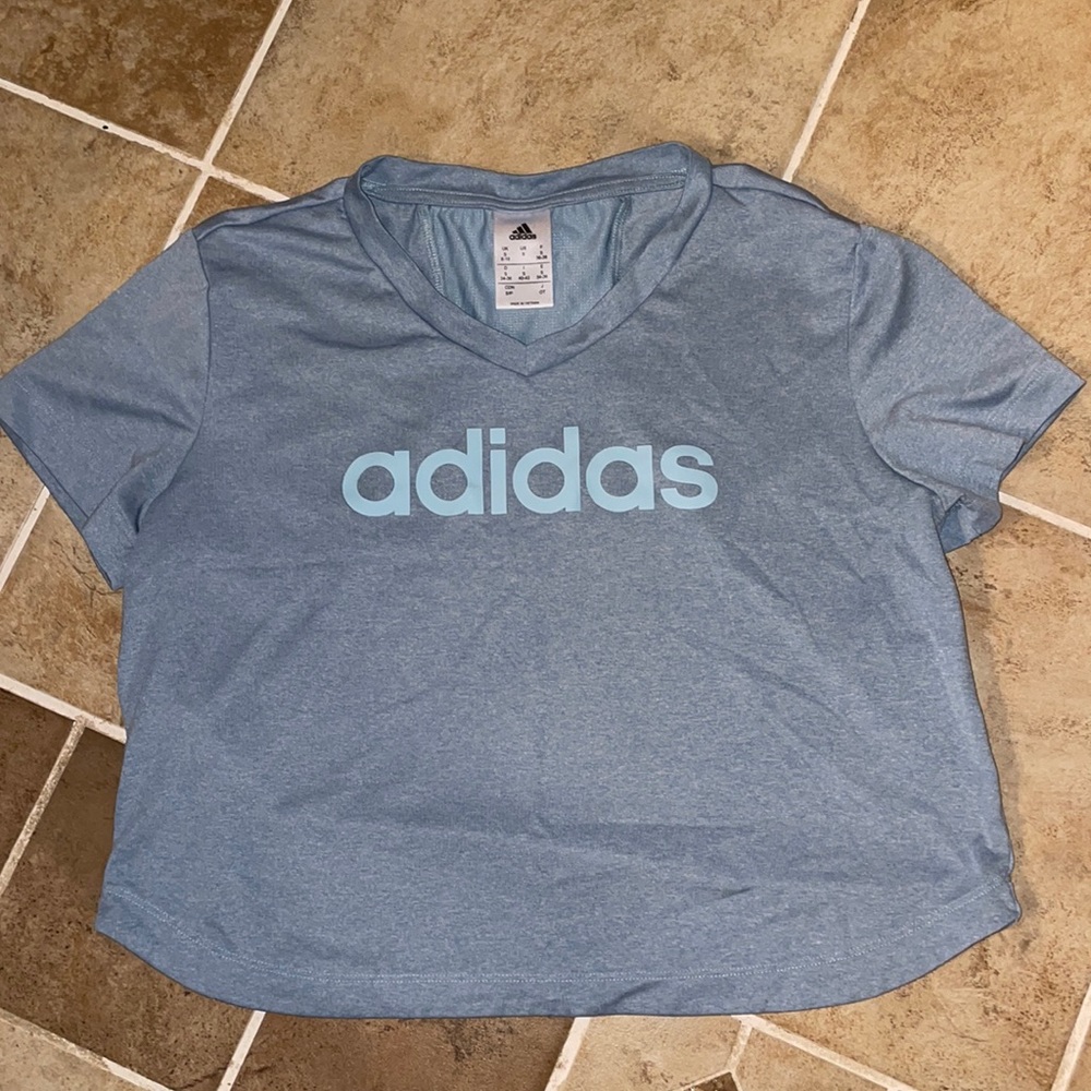 Blue addidas top, size small